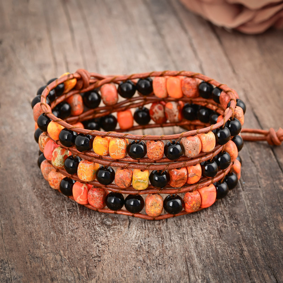 Spookachtige Agaat Wrap Armband