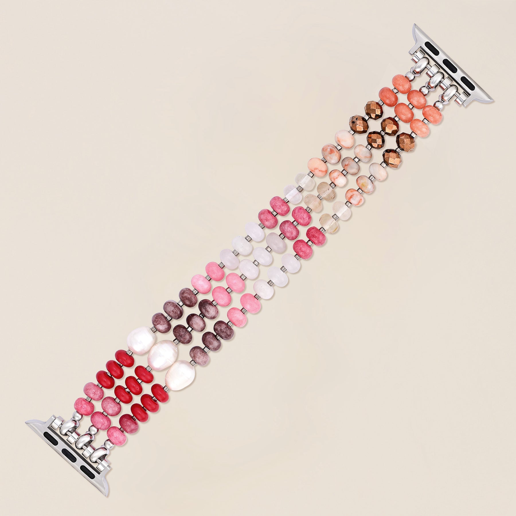 Bracelet extensible en pierre Ruby Blush pour Apple Watch