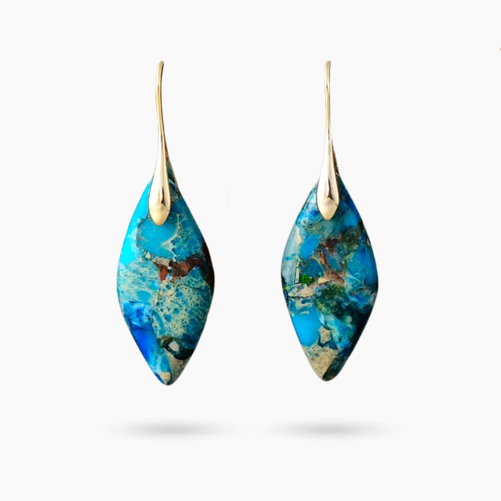 Boucles d'oreilles Jasper Feuilles de Sable Céruléen