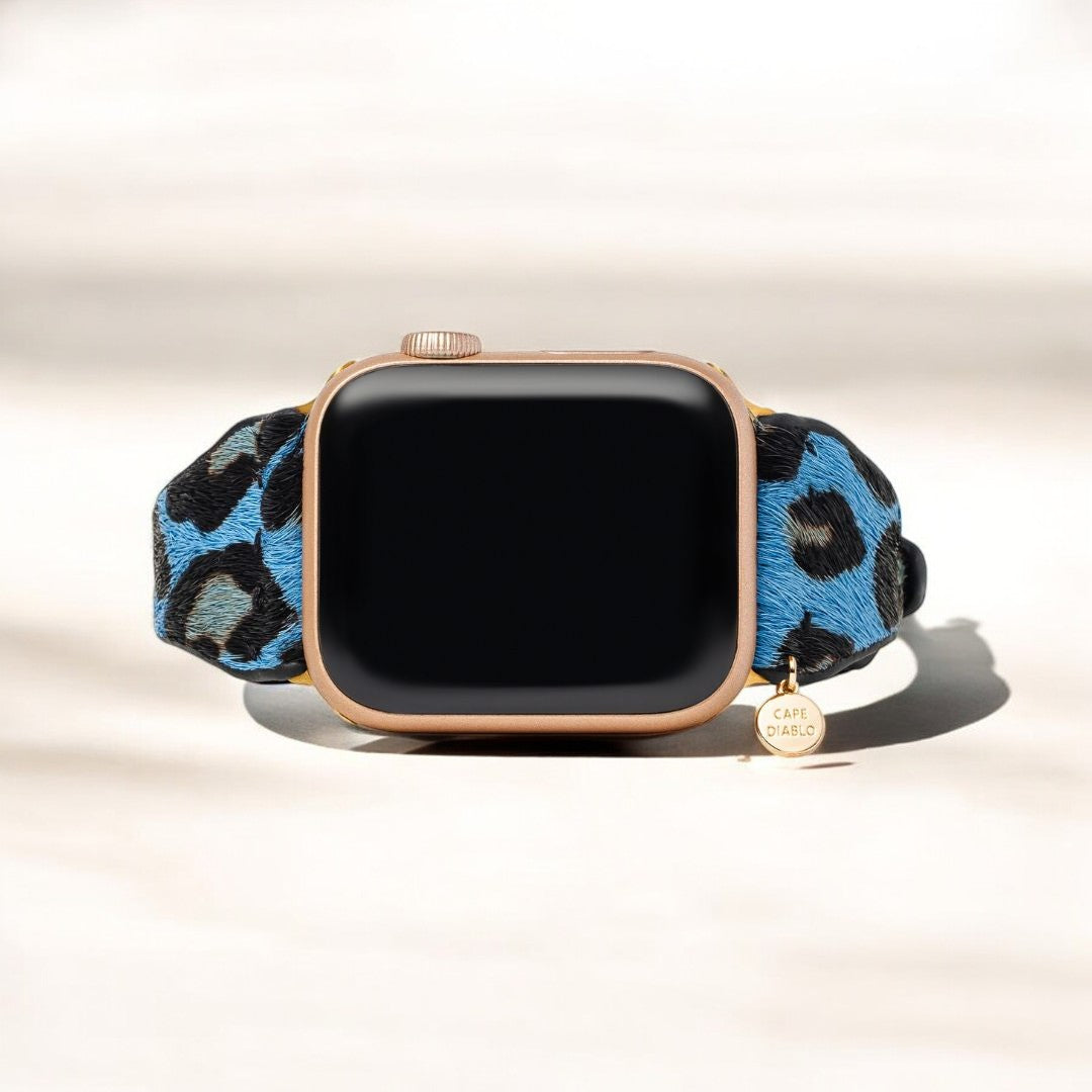 Bracelet Apple Watch en cuir Wild Azure