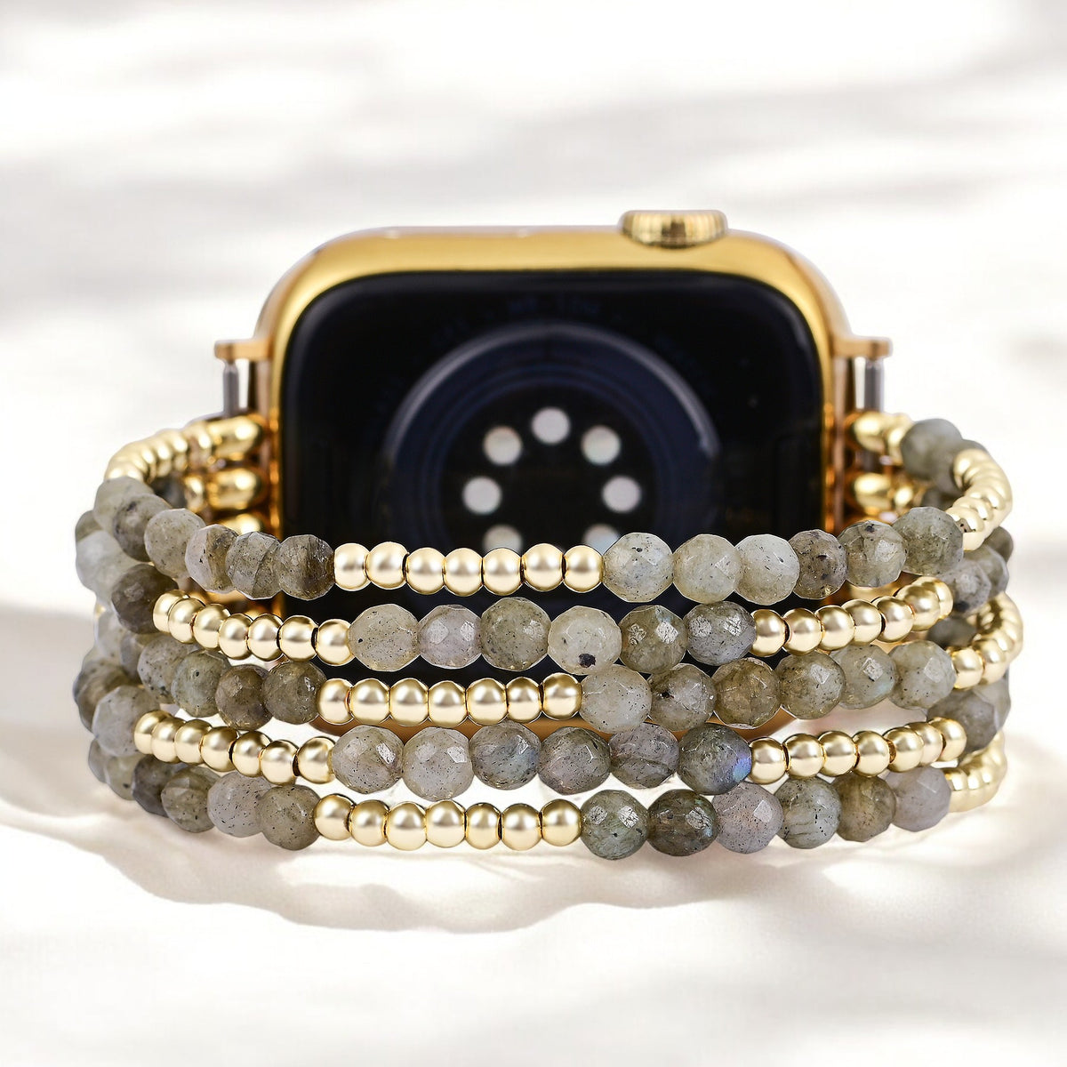Bracelet extensible magique en labradorite pour Apple Watch