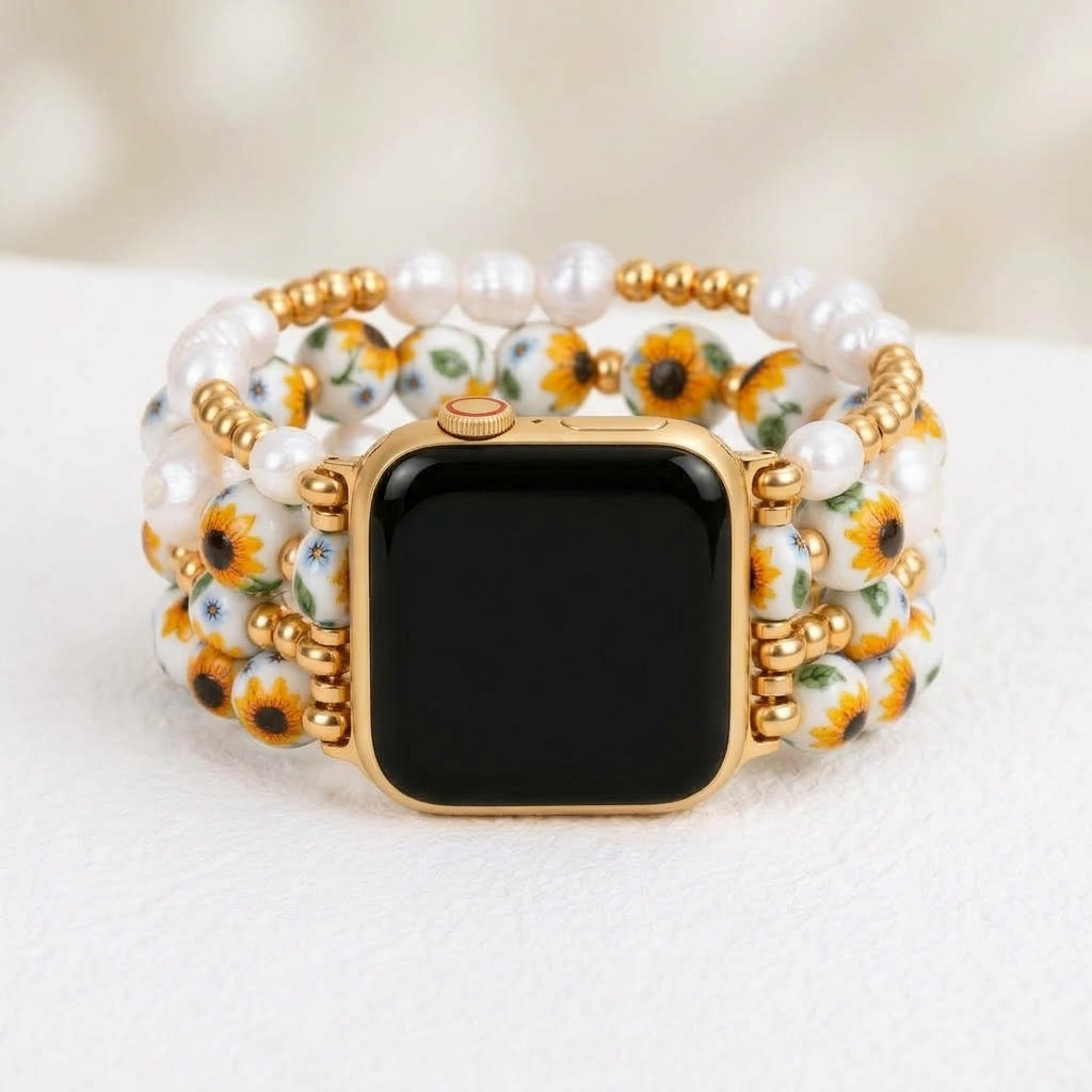 Porseleinen tuin Apple Watch-bandje Sunlit Bloom