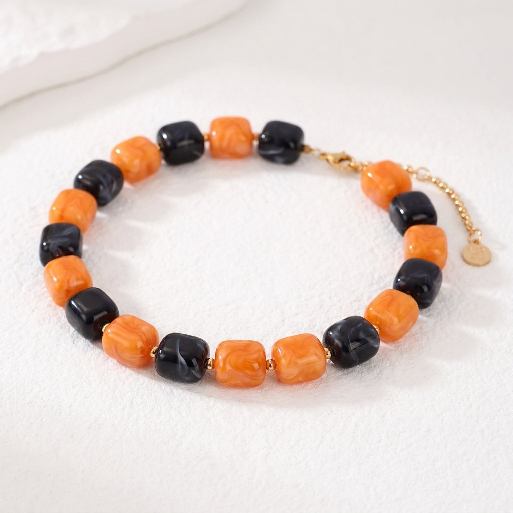 Halloween-chunky ketting met Noir-pompoen