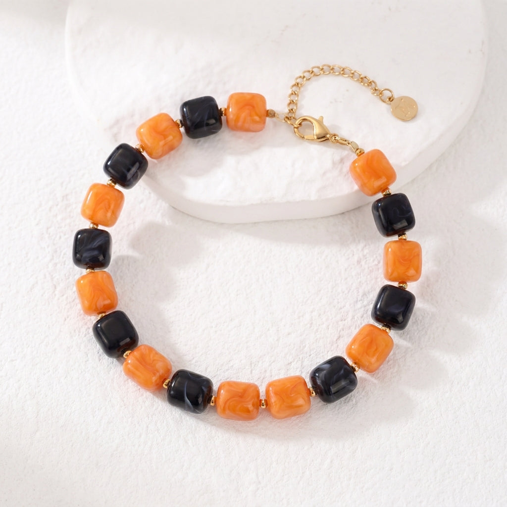 Halloween-chunky ketting met Noir-pompoen