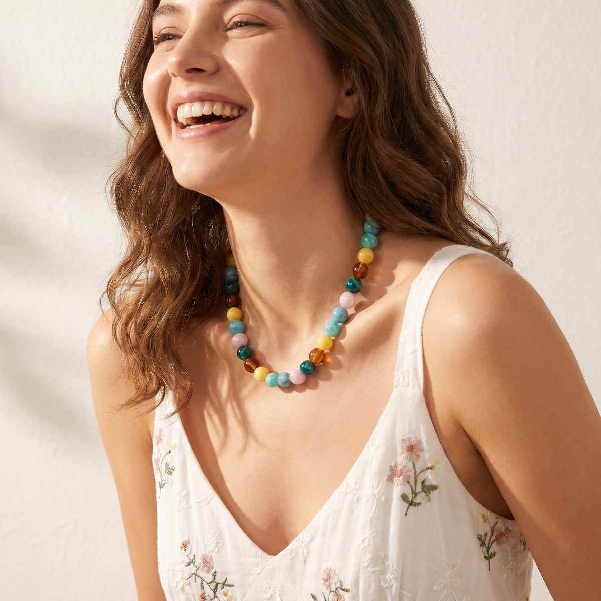 Chunky tropische kralenketting