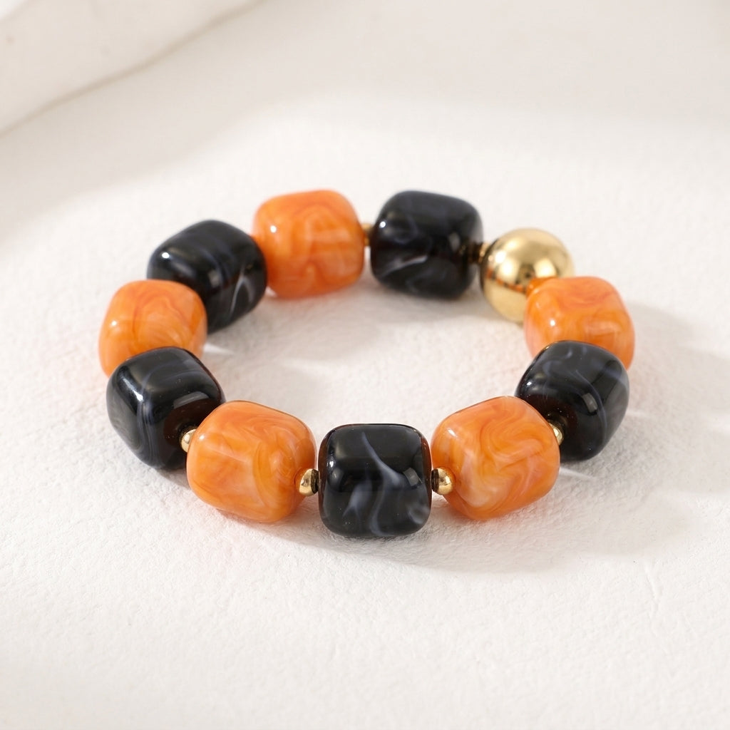 Bracelet chunky d'Halloween « Crépuscule de citrouille »