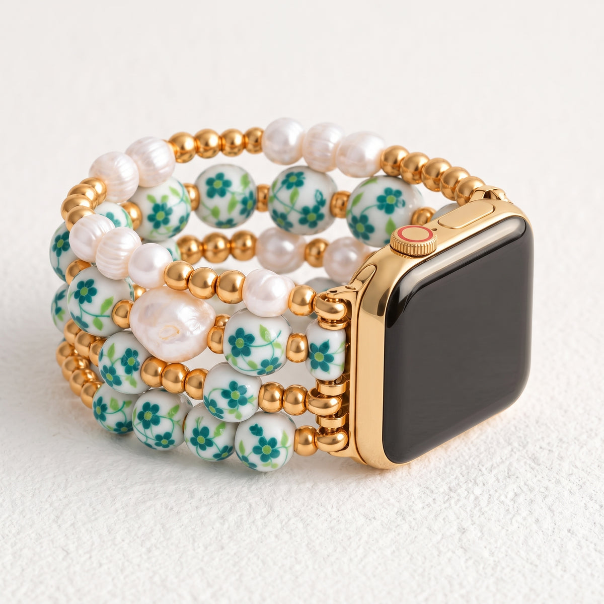 Bracelet Apple Watch Porcelain Garden Emerald Grove