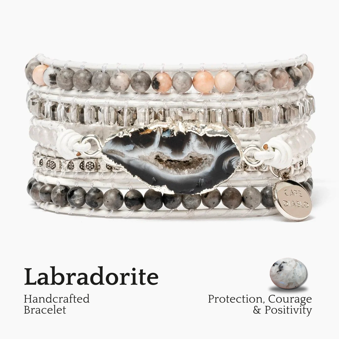 Weißes Labradorit Wickelarmband