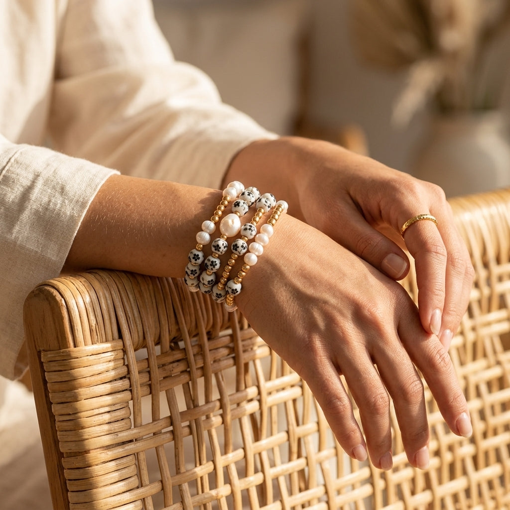 Ensemble de bracelets Porcelain Garden Midnight Bloom