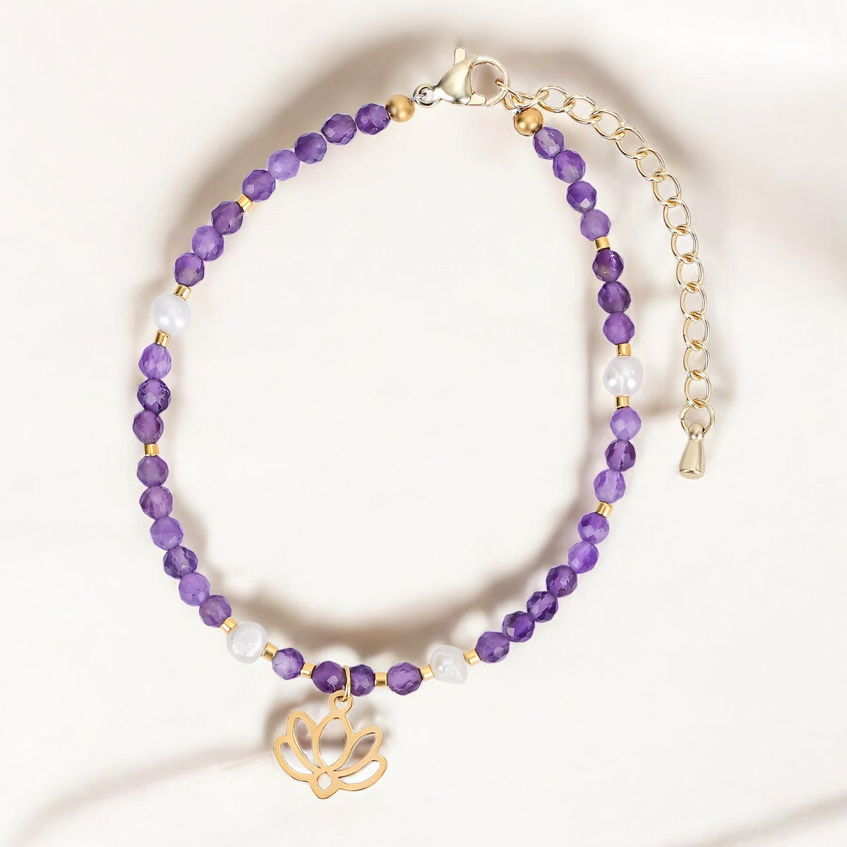 Bracelet Améthyste Lotus Serein