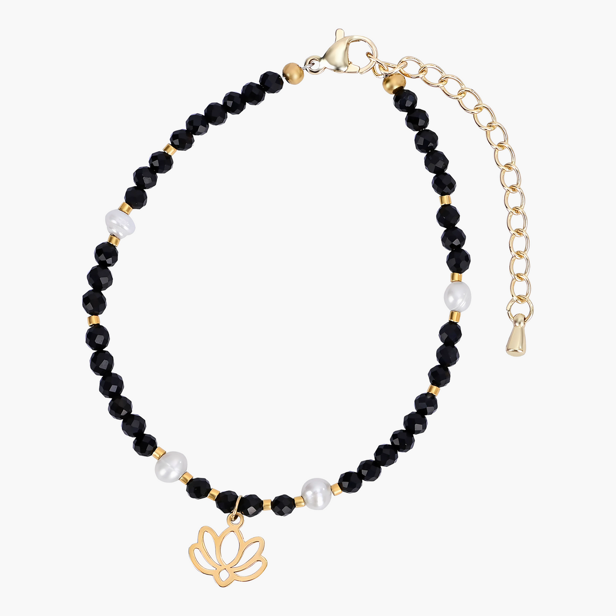 Bracelet Lotus Agate de Minuit