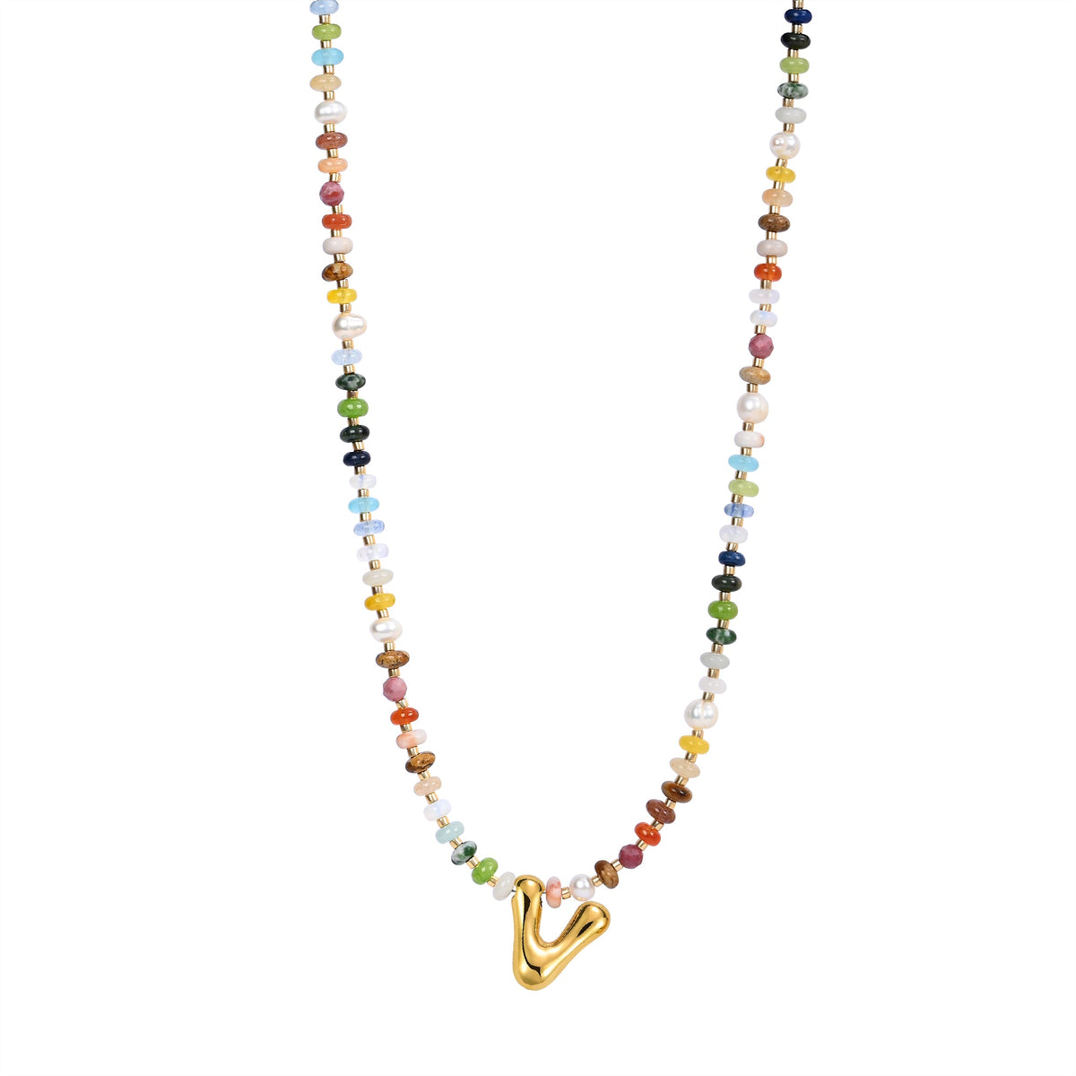 Multicolor bubbelletter ketting