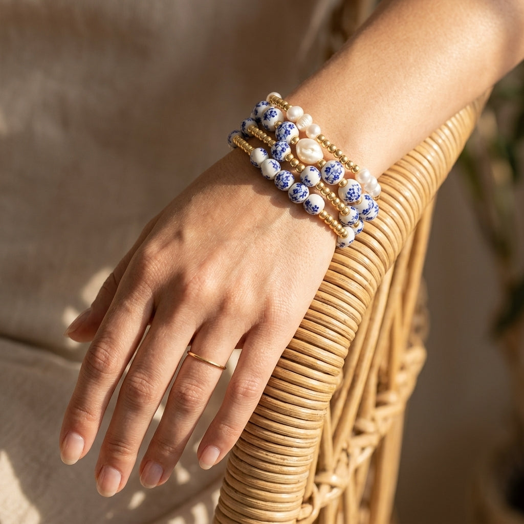 Set de bracelets Porcelain Garden Sapphire Bloom