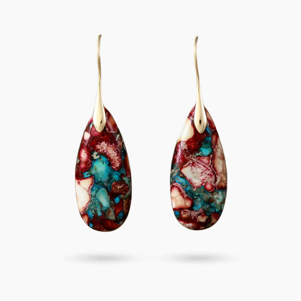 Rustikale Lagunen-Jaspis-Ohrringe zum Hängen