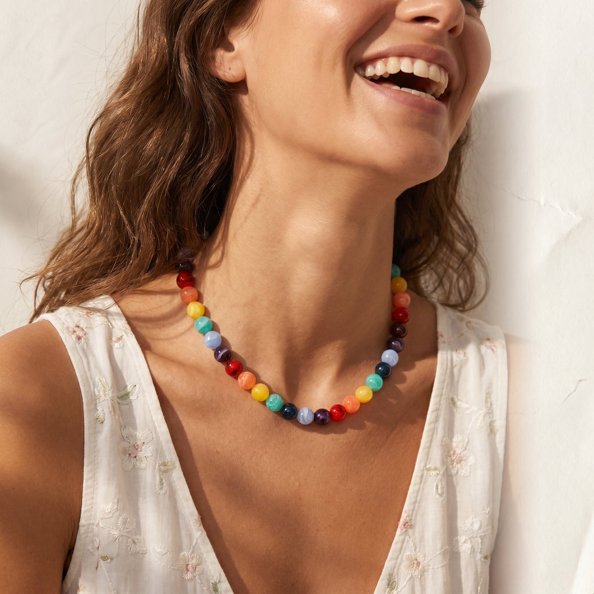 Chunky regenboog kralenketting