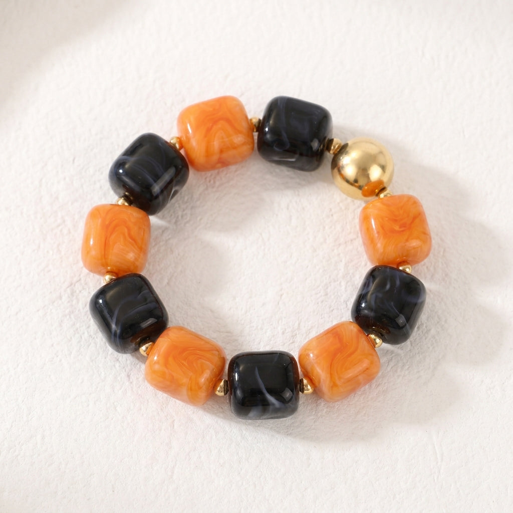 Bracelet chunky d'Halloween « Crépuscule de citrouille »