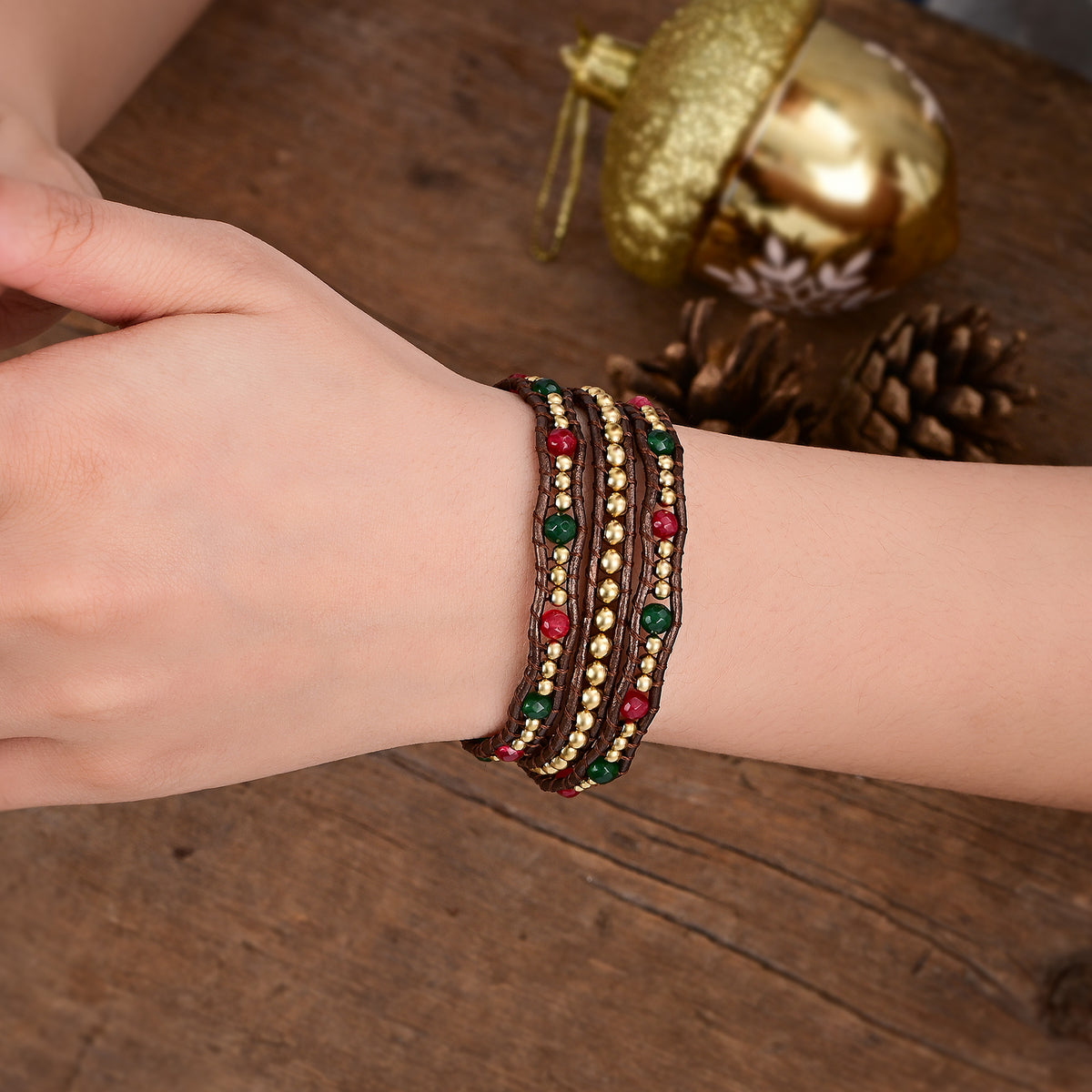 Vrolijk Kerstfeest Hart Wikkel Armband