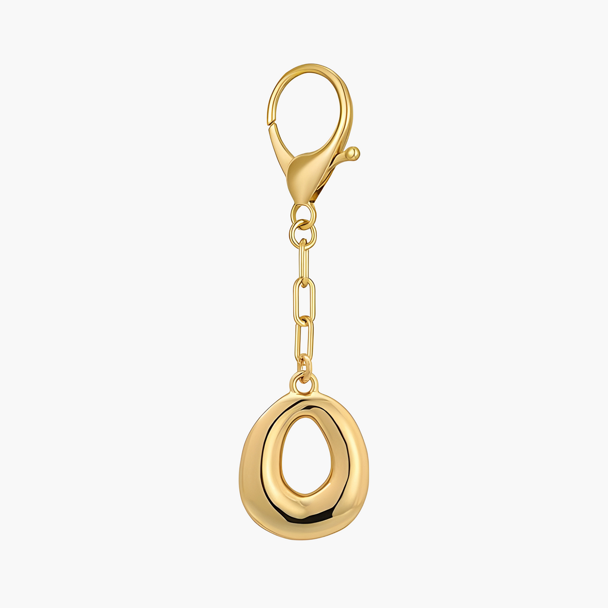 Porte-clés initial lettre bulle et charme de sac