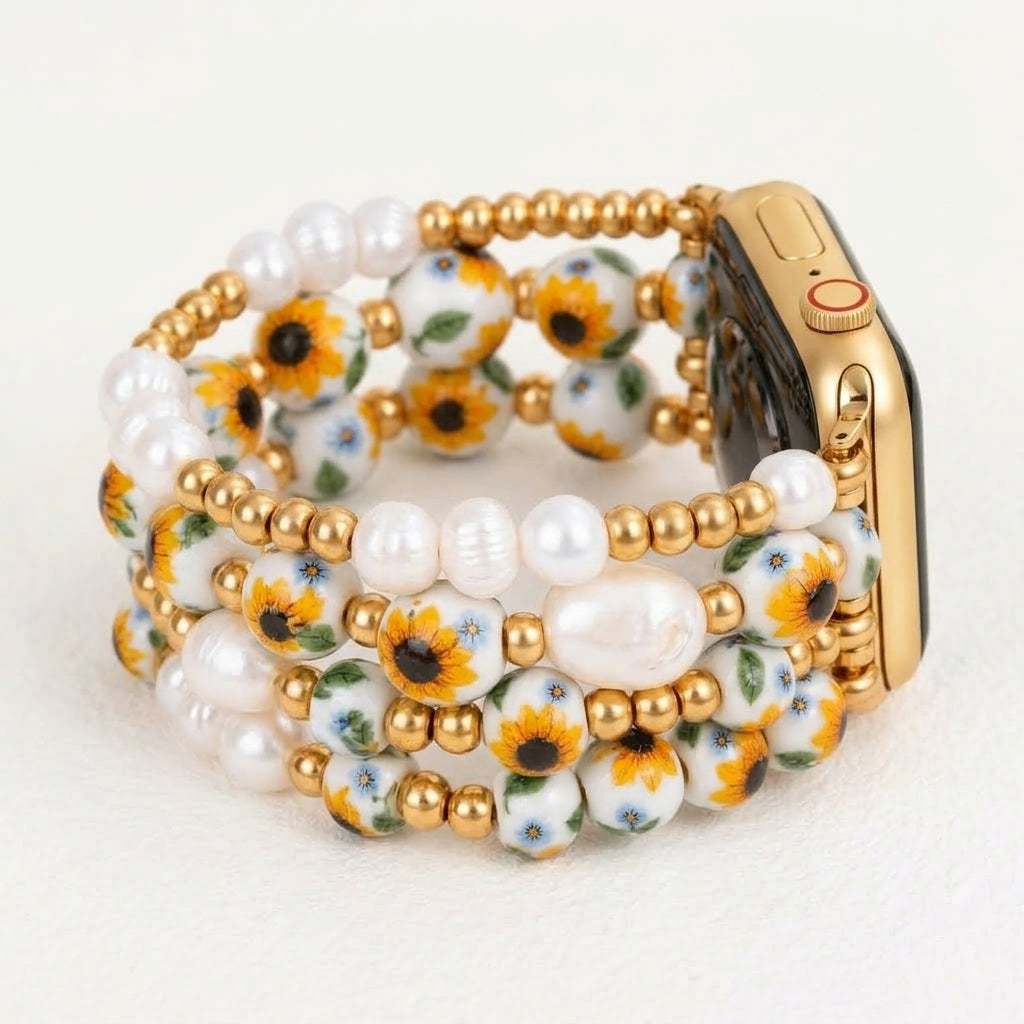 Porseleinen tuin Apple Watch-bandje Sunlit Bloom