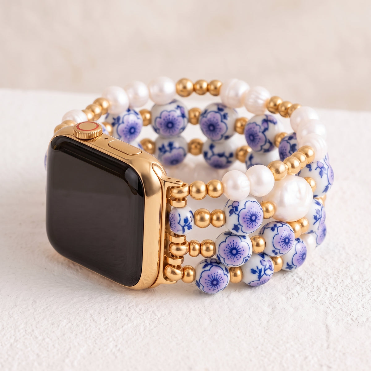 Porseleinen tuin Apple Watch-bandje Lavender Bloom