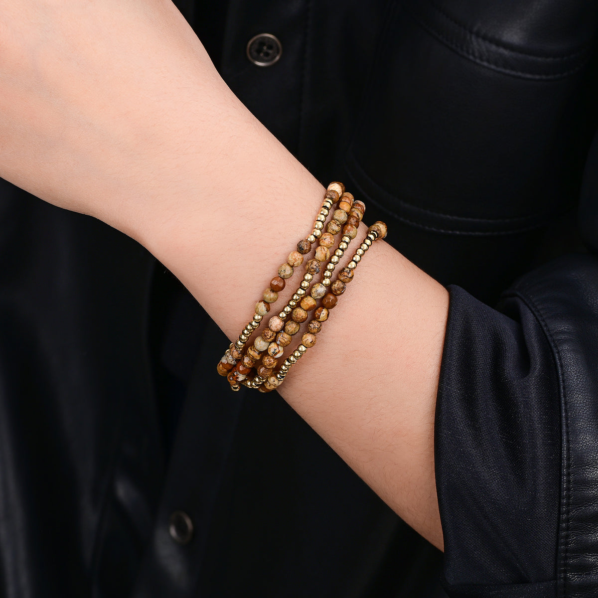 Ensemble de bracelets en jaspe Terre d'Or