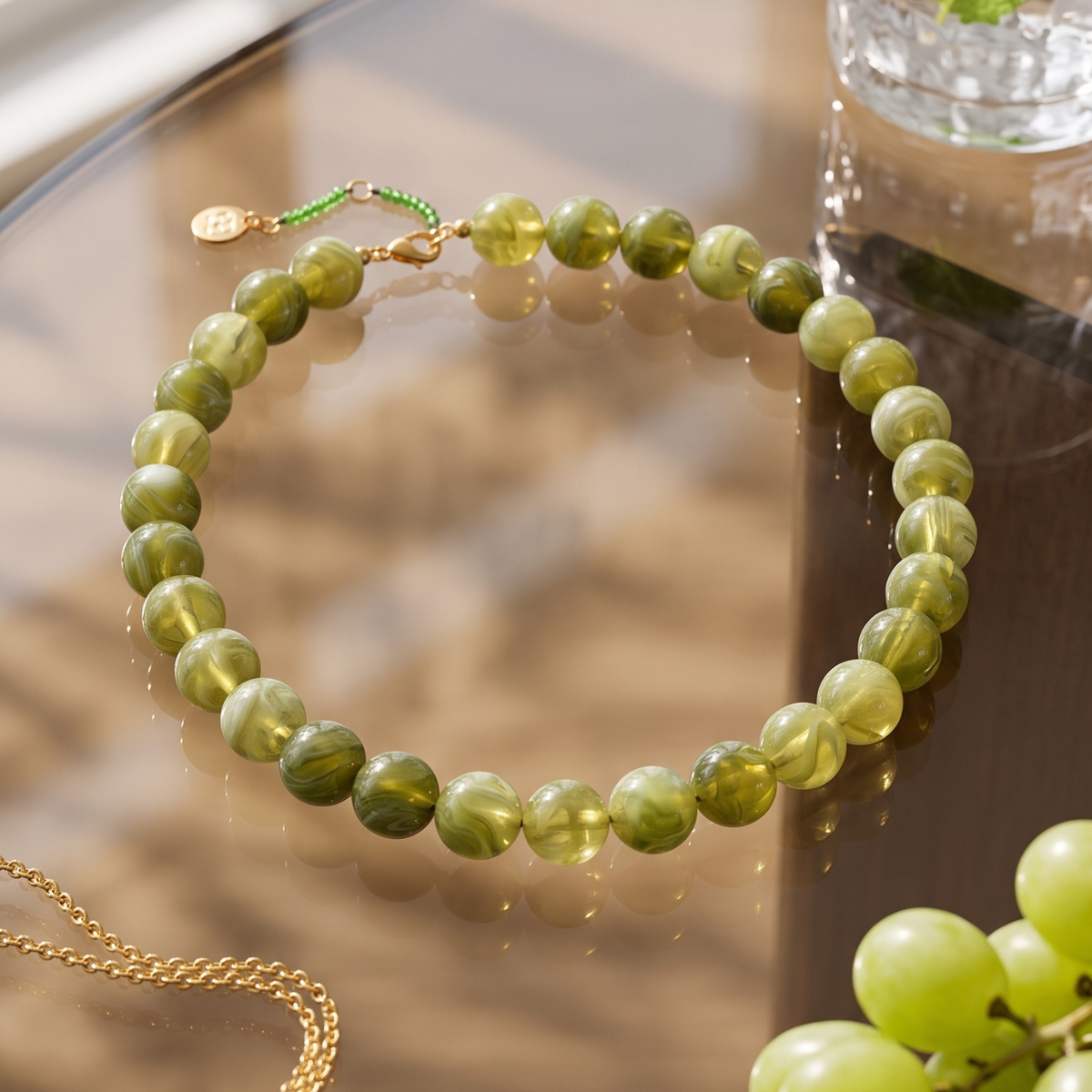 Chunky groene kralenketting