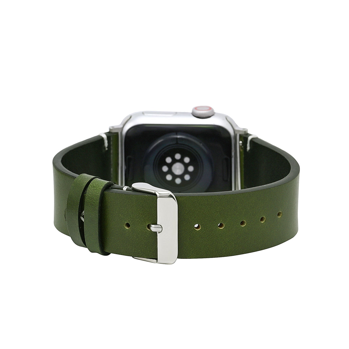 Heren groene leren Apple Watch-band