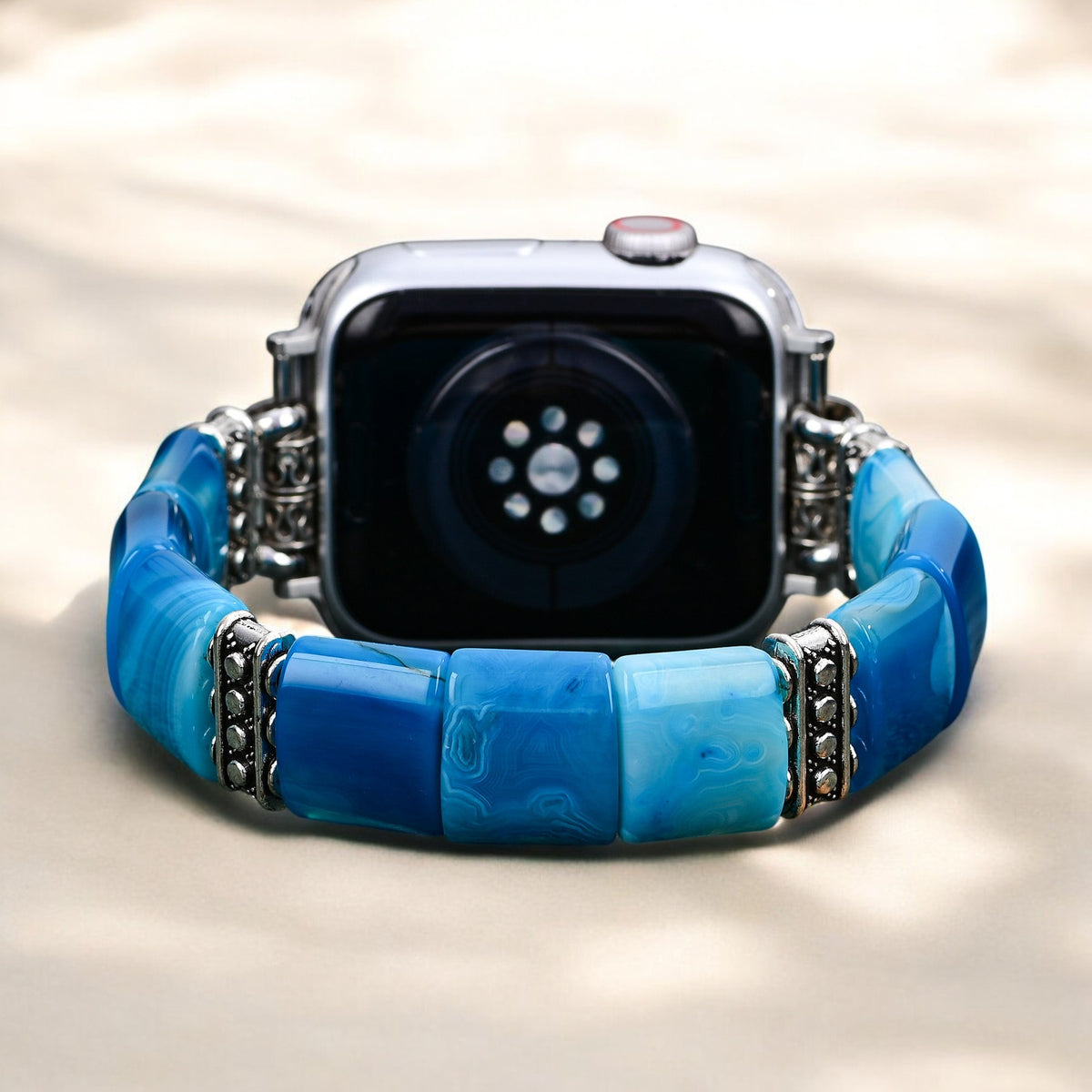 Serene Abyss Agaat Stretch Apple Watch Bandje