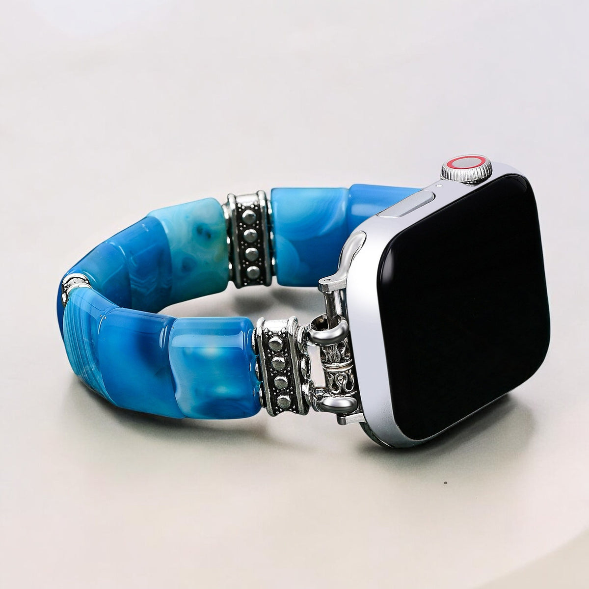 Serene Abyss Agaat Stretch Apple Watch Bandje