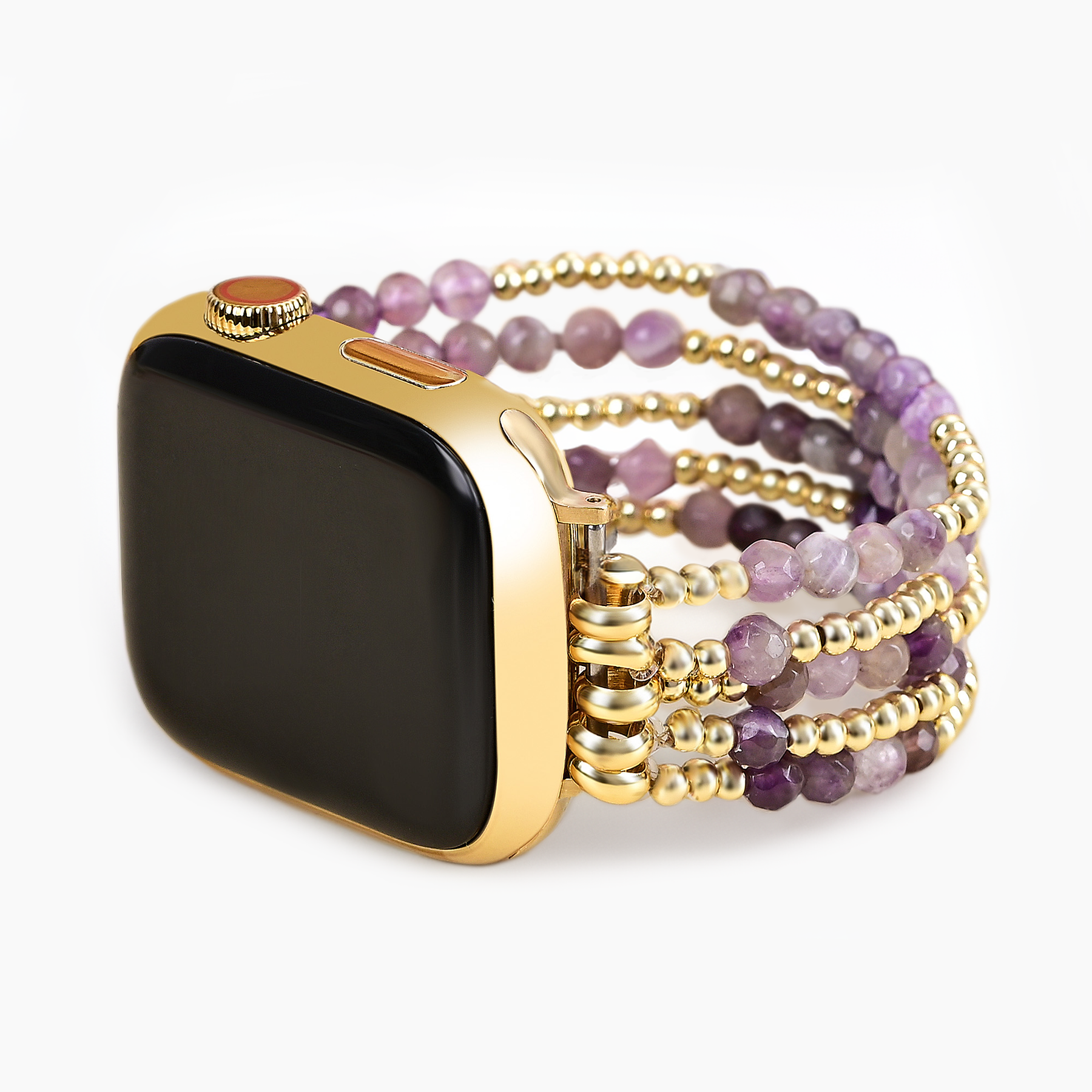 Bracelet extensible Golden Violet Amethyst pour Apple Watch