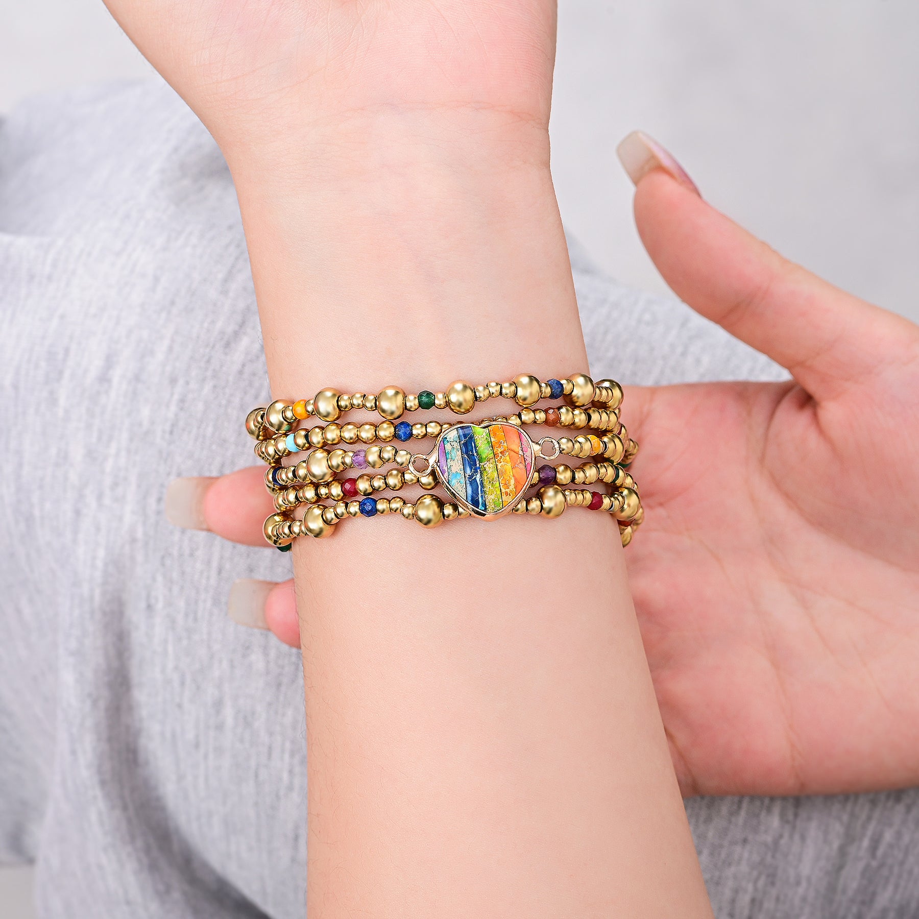 Bracelet Apple Watch Golden Essence Heart Stretch