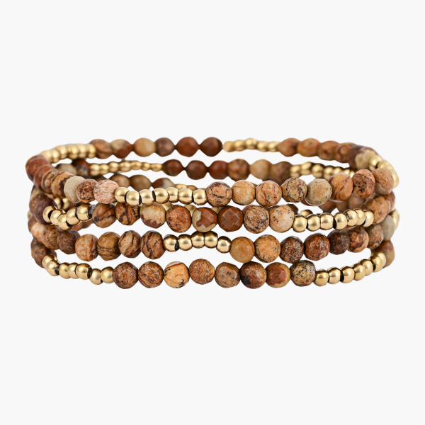 Ensemble de bracelets en jaspe Terre d'Or
