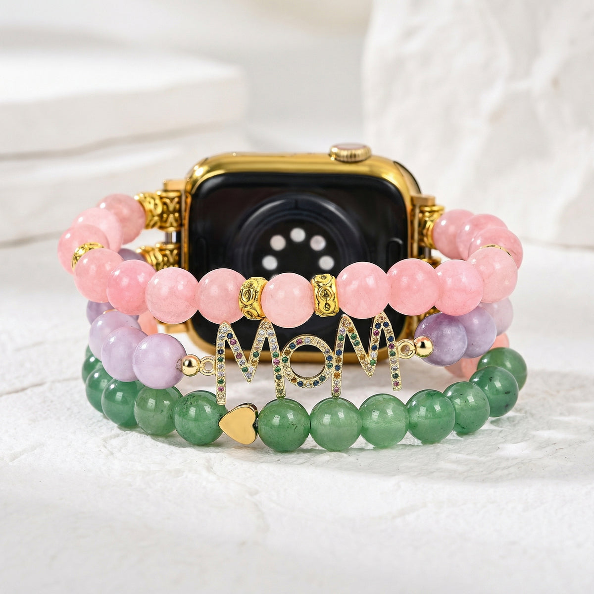 Eternal Jade MOM Stretch Armband für Apple Watch