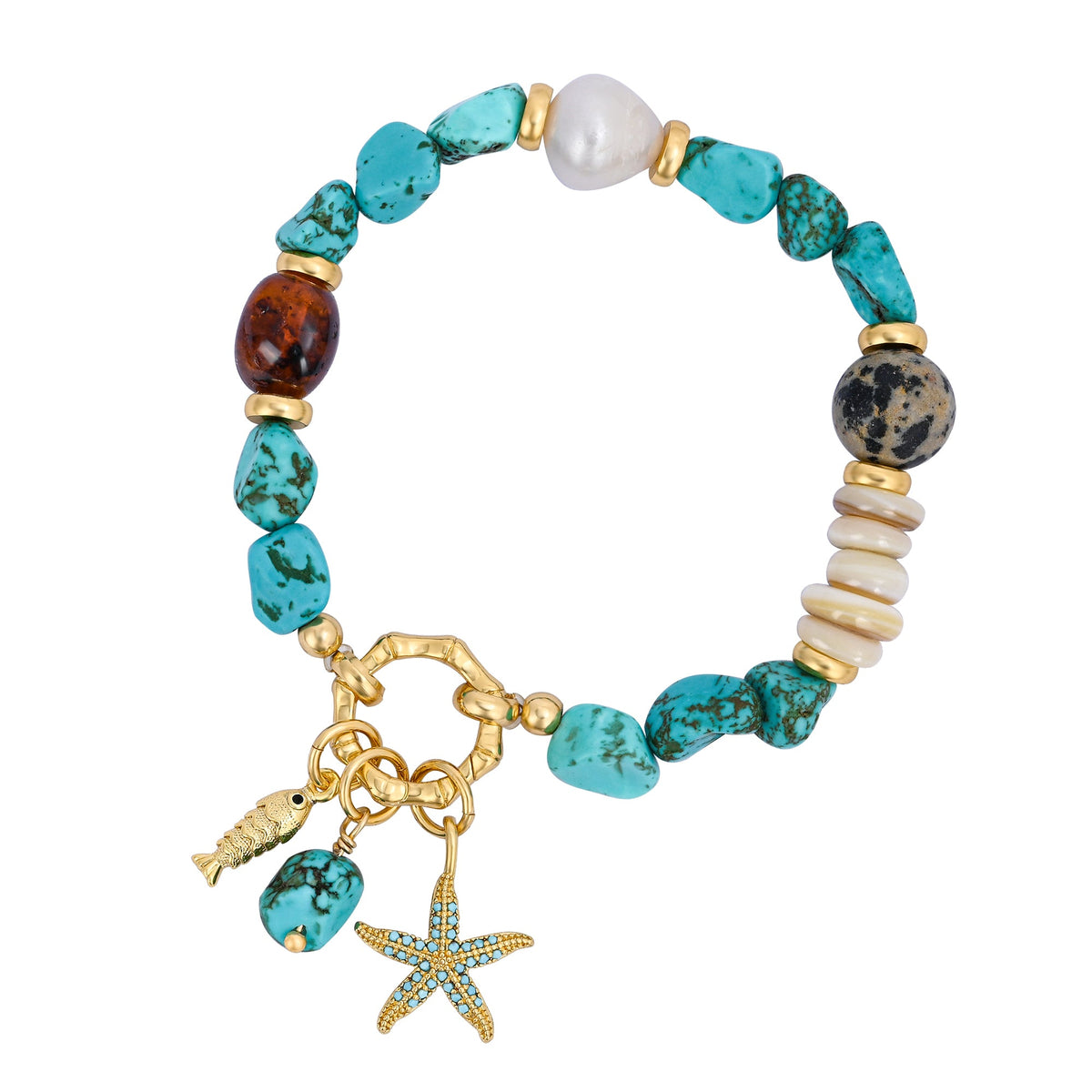 Bracelet charm marée turquoise