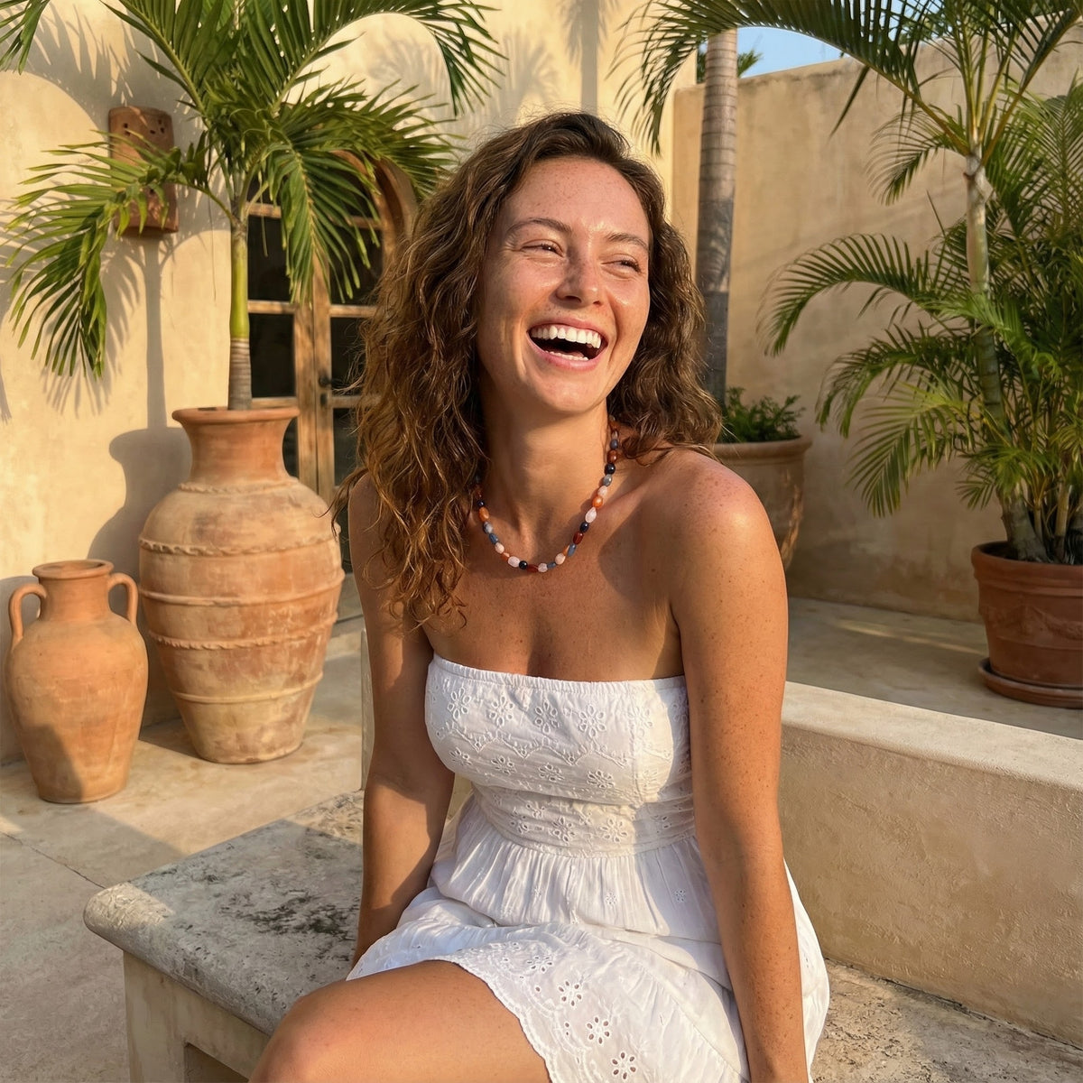 Strahlende Harmonie Stein Halskette