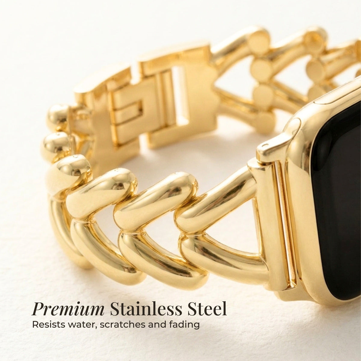 Bracelet de luxe Apple Watch en tresse dorée