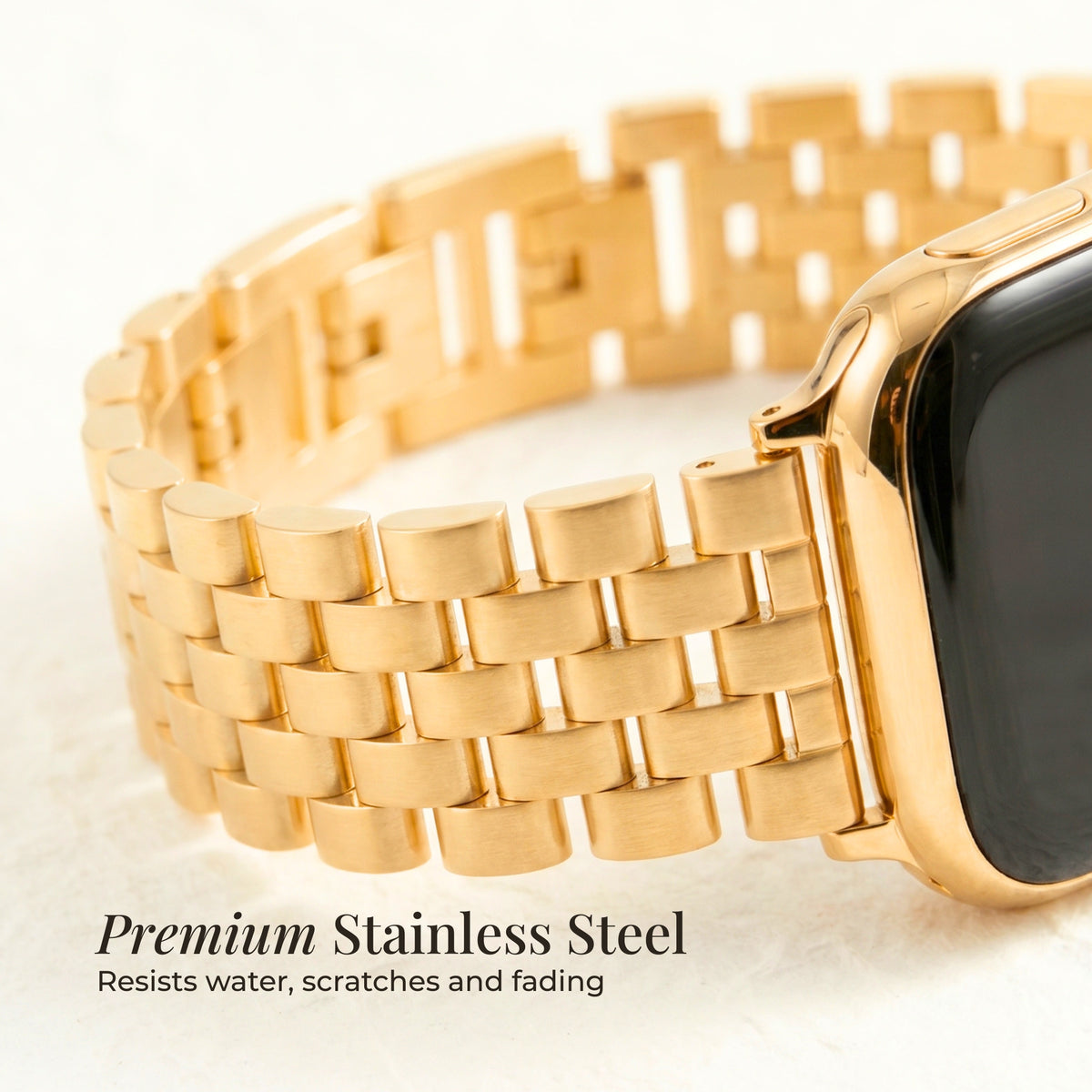 Bracelet Apple Watch de luxe chic doré