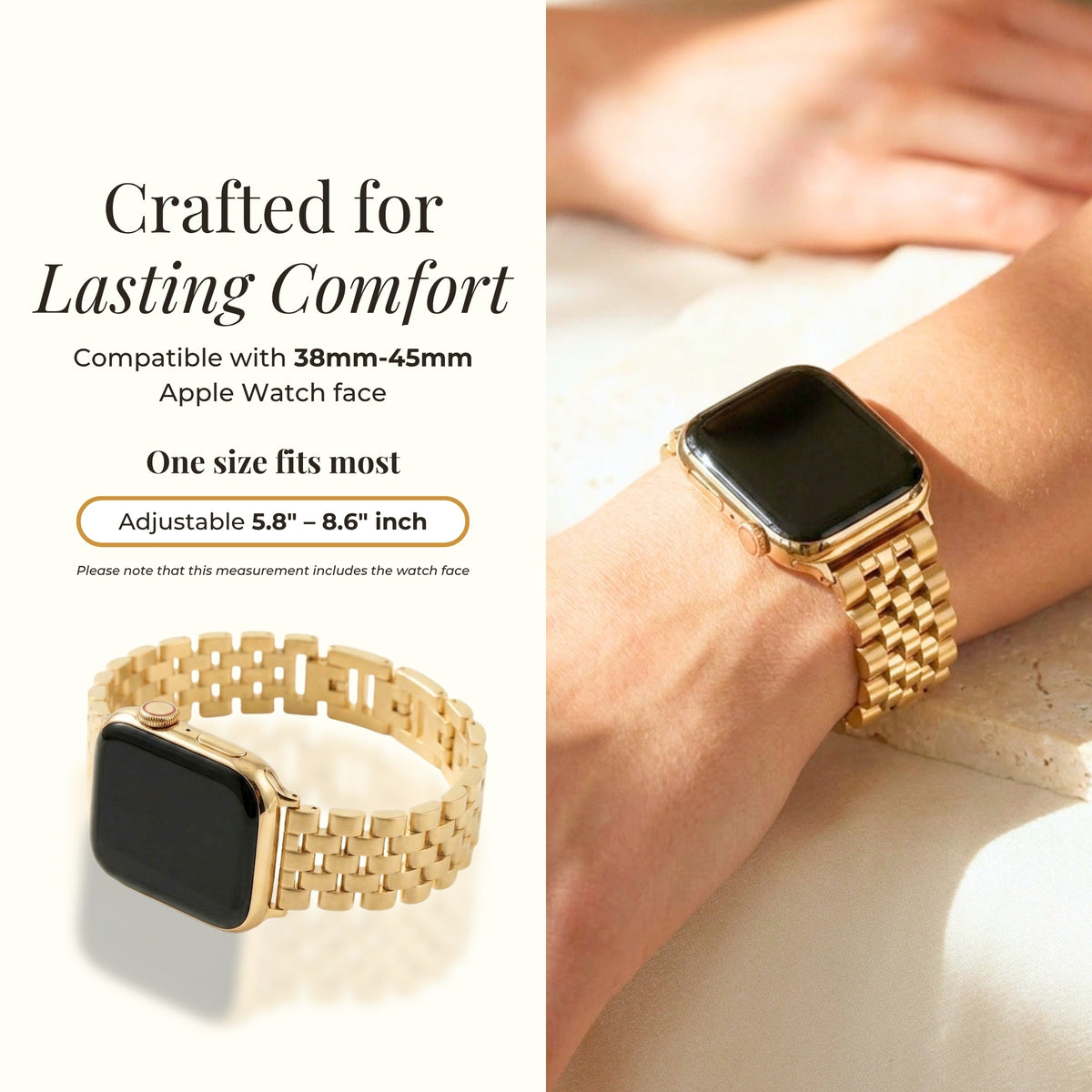 Goldenes Chic Luxus Apple Watch Armband