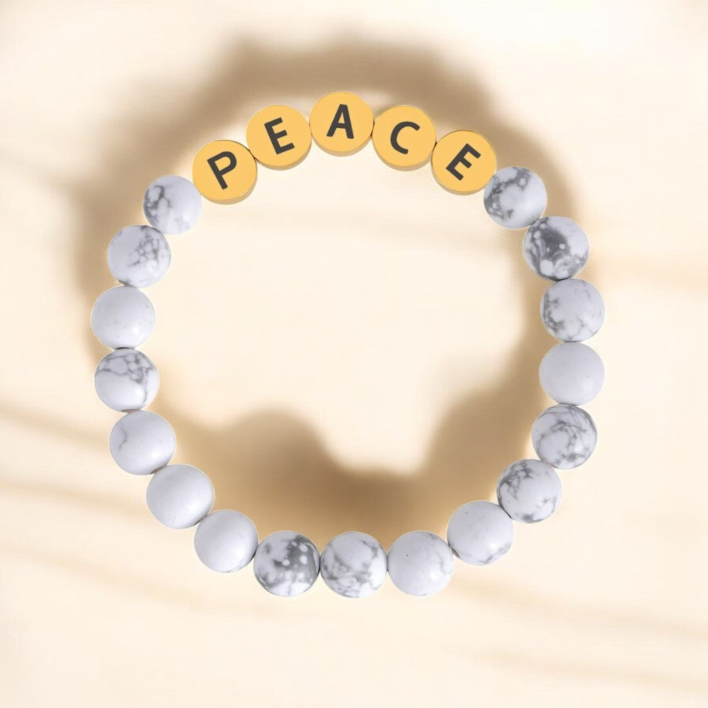 Bracelet d'inspiration paix Howlite