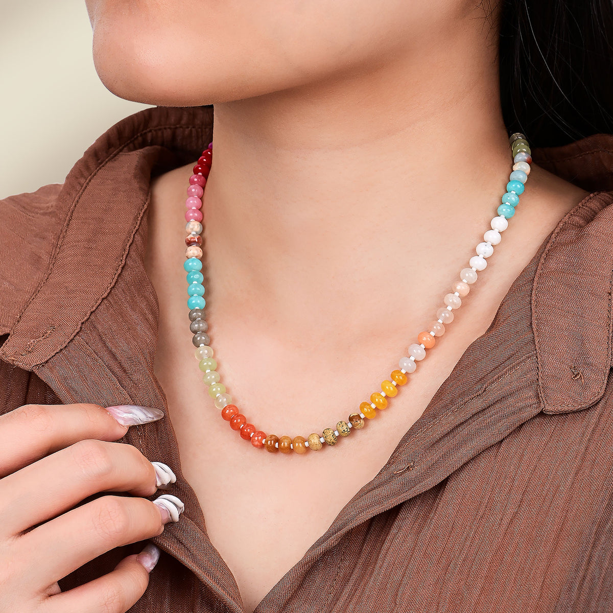 Blush Beam Stein Halskette