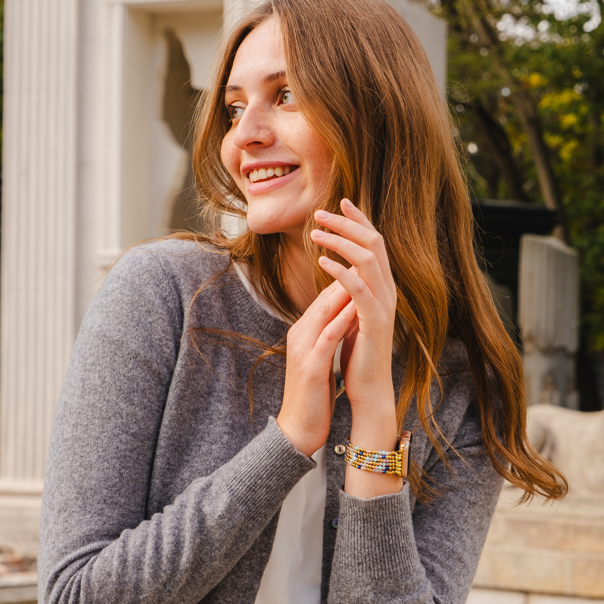 Juwel Lapis Amazonit Stretch Apple Watch Armband