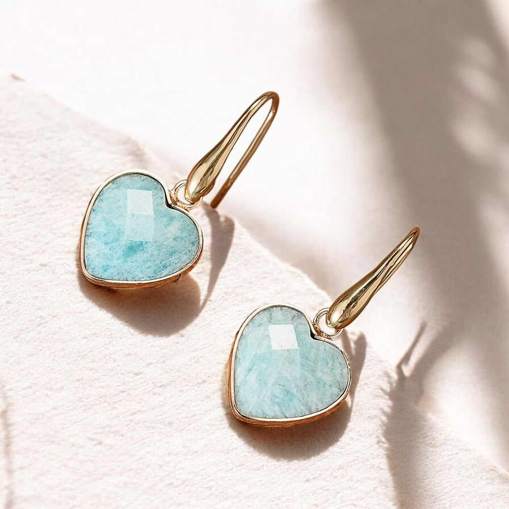 Amazonit Liebes-Tropfen-Ohrringe