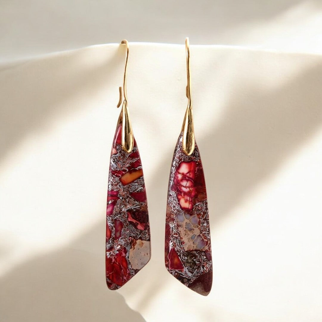 Boucles d'oreilles crochet Antique Rouge Regalite