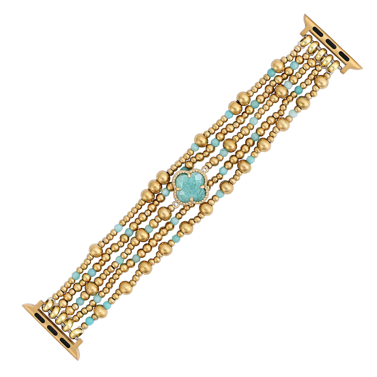 Bracelet extensible en amazonite apaisante pour Apple Watch