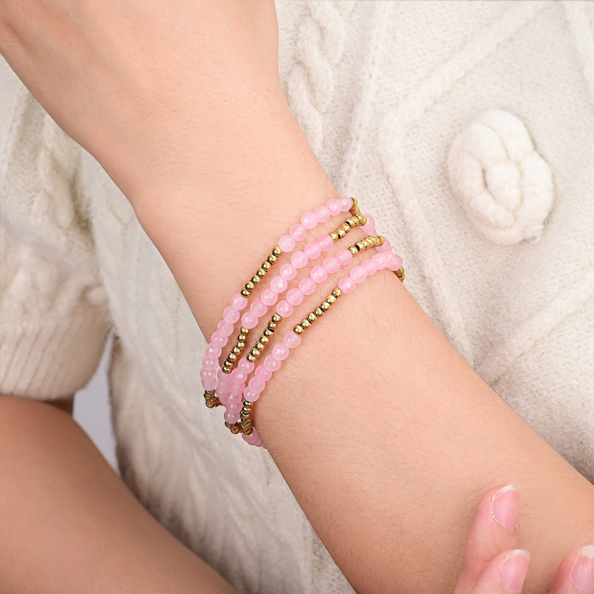 Ensemble de bracelets Éclat Quartz Rose