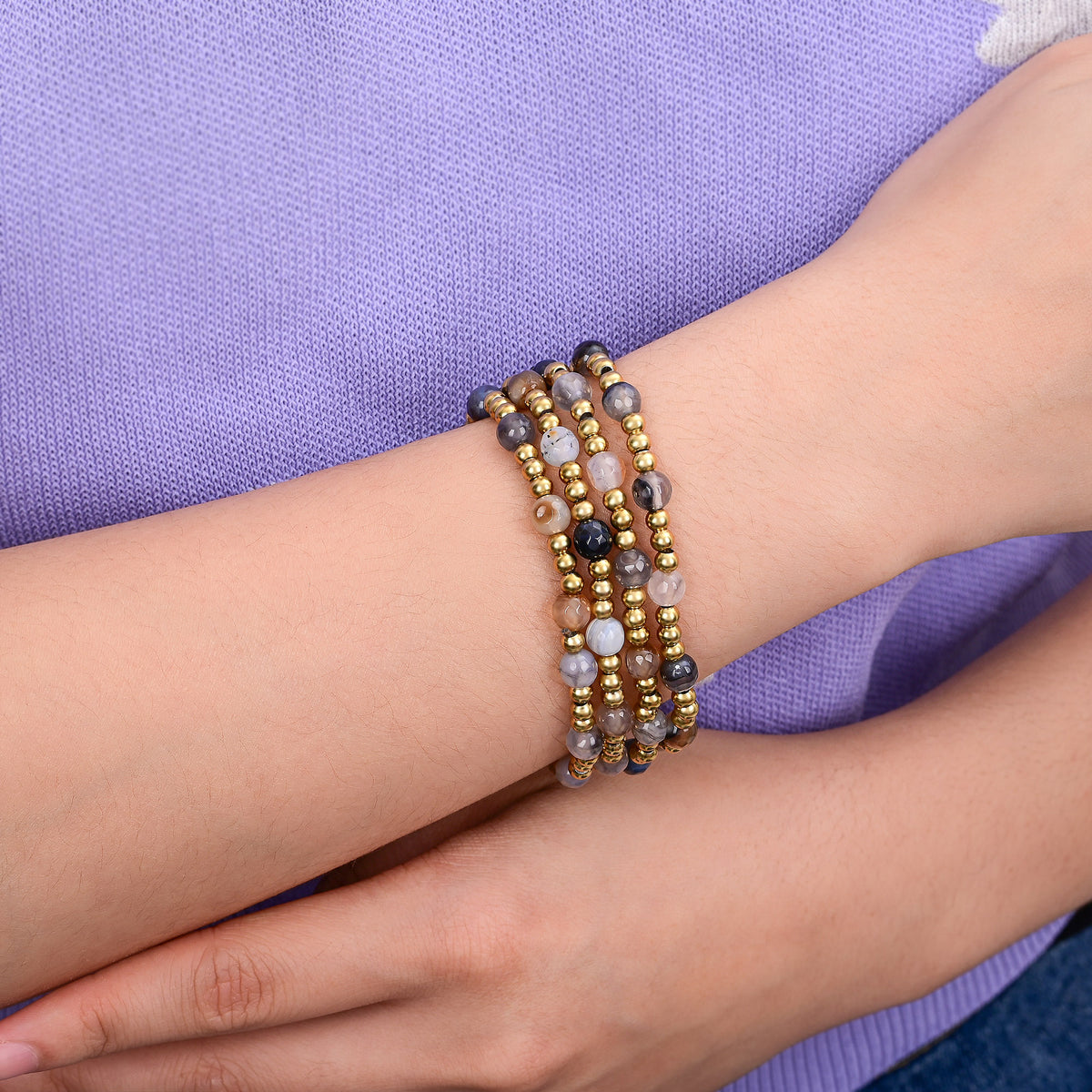 Ensemble de bracelets Agate Élégance