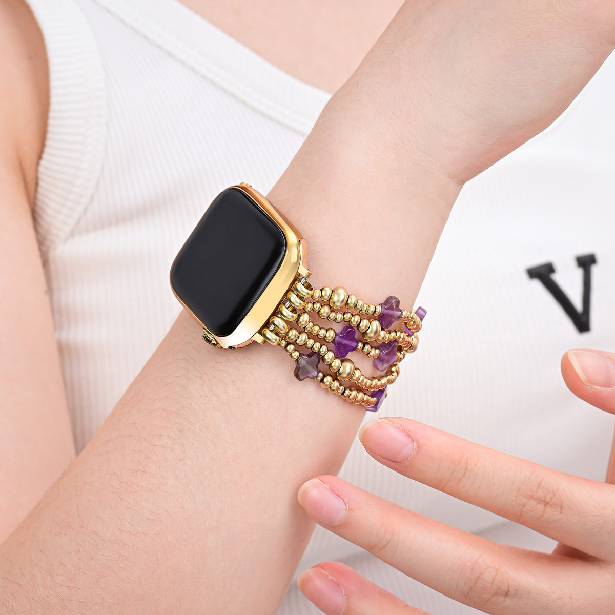 Purple Majesty Cross Stretch Apple Watch Armband