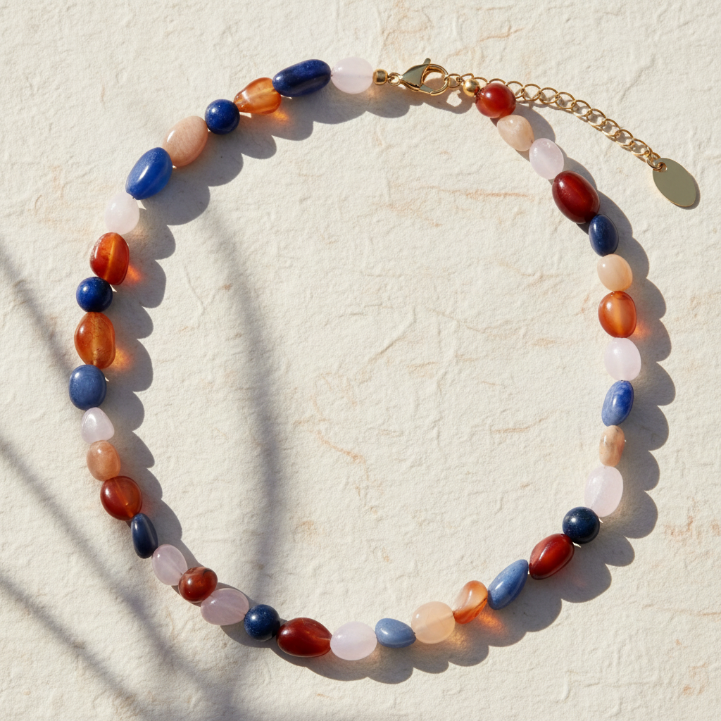 Strahlende Harmonie Stein Halskette