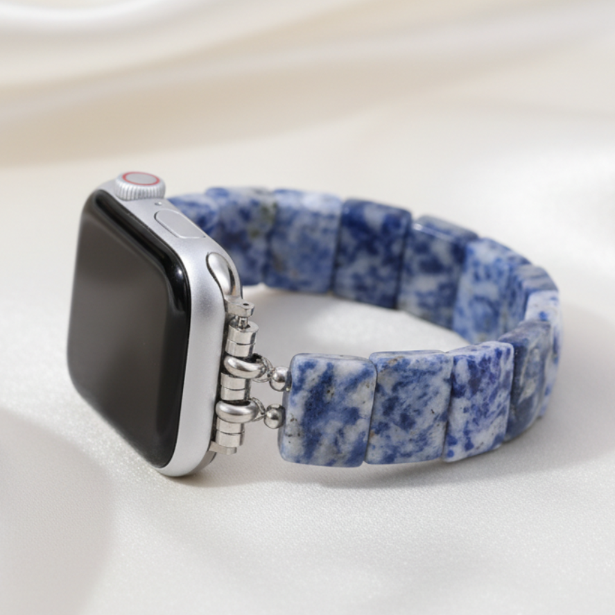 Bracelet extensible en sodalite bleu horizon pour Apple Watch