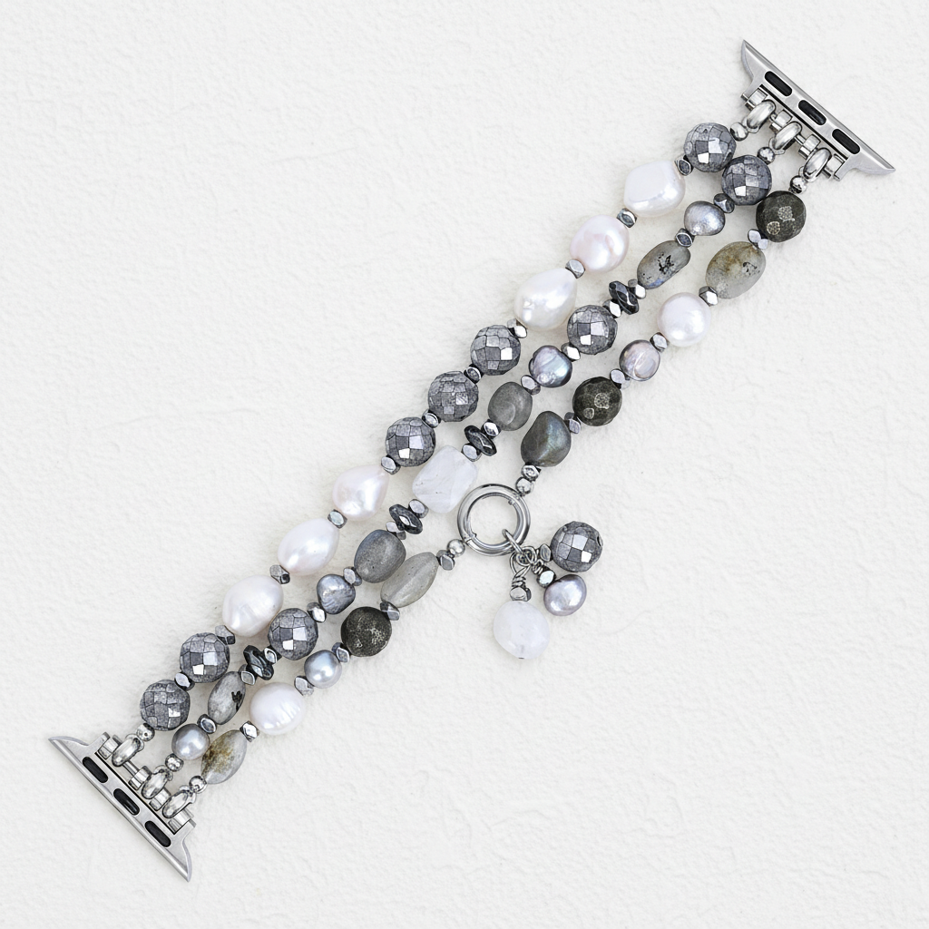 Lunar Luxe Parel Elastische Apple Watch Band